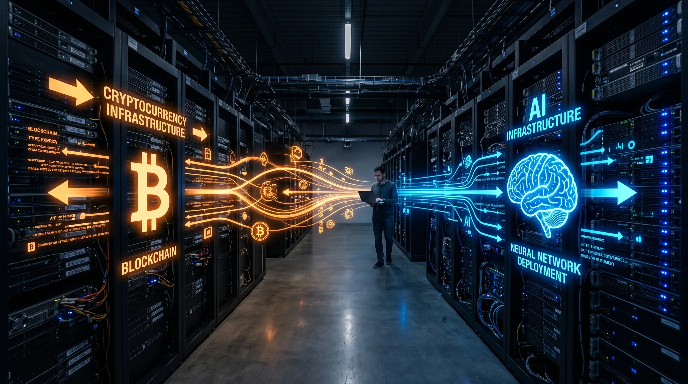 Data center sendo convertido de mineração de Bitcoin para processamento de IA