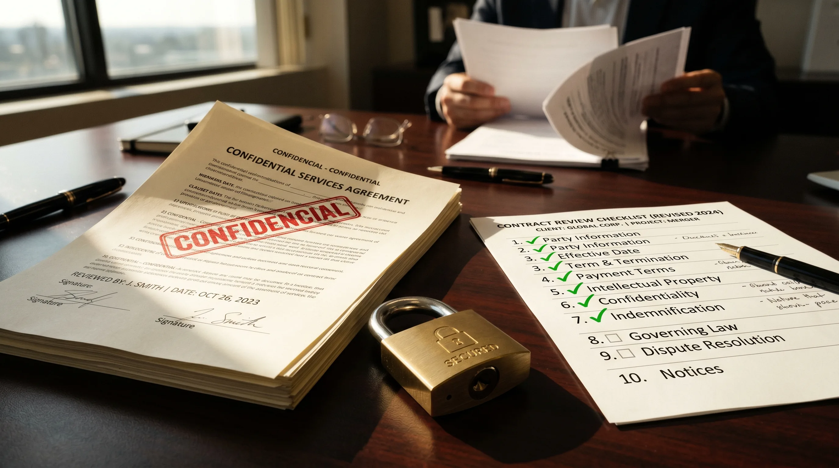 Revisão de contratos confidenciais com IA